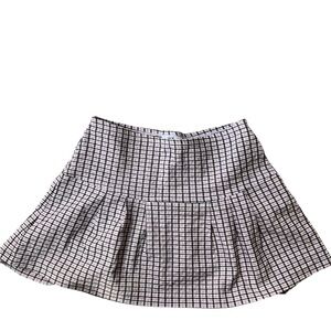 Purple Plaid Flared Mini Skirt